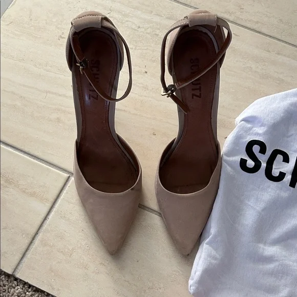 SCHUTZ Women's Beige Ankle Strap Heels - Picture 1 of 4